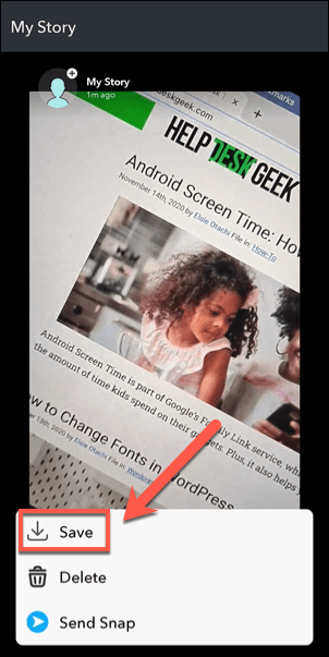 Snapchat-Story-Video-Save-Button - Online Tech Tips How to Save Your Own Snapchat Story Videos image 6