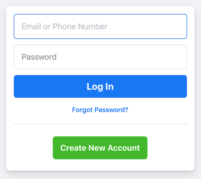 Facebook Mobile Login Touch