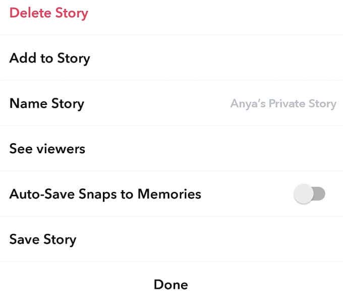 How to Add and Remove Snaps From Your Private Stories image 3