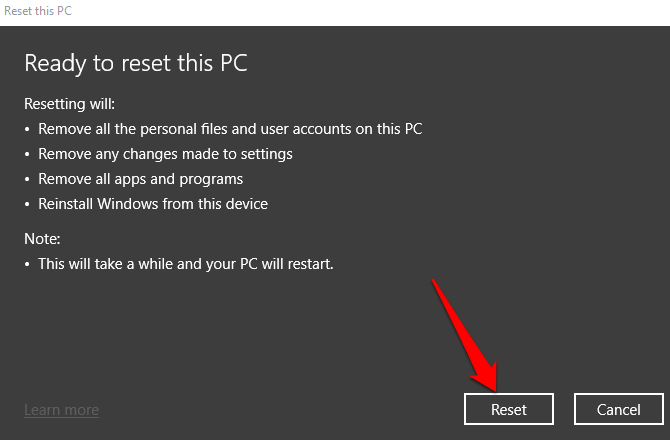 How to Factory Reset Windows 10 image 19