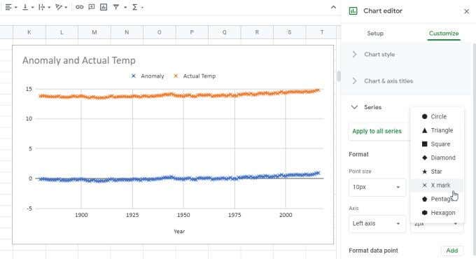 Formatting a Line Graph in Google Sheets image 4