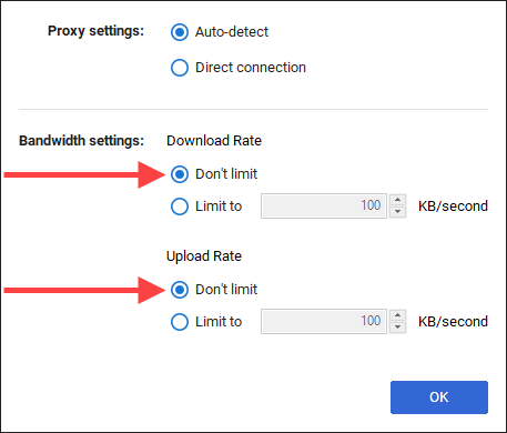 Check Bandwidth Settings image 2