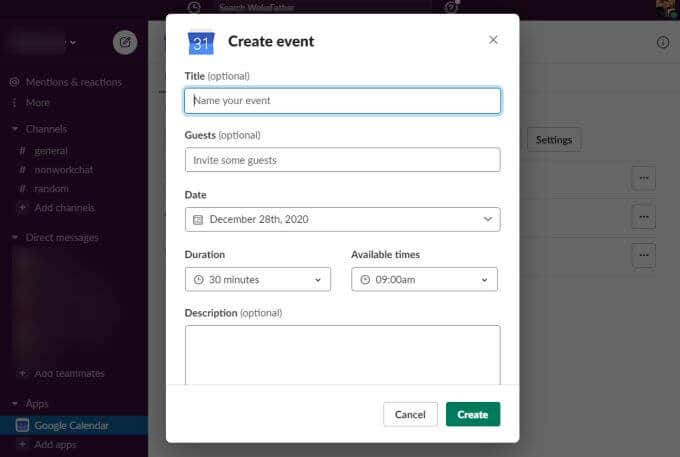 11-slack-create-event - Online Tech Tips Using the Slack Google Calendar App image 3 - 11-slack-create-event