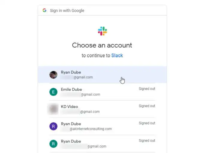 5-choose-google-account - Online Tech Tips Enabling the Slack Calendar Integration image 5 - 5-choose-google-account