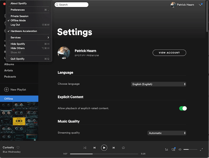 Make Sure Spotify Is in Online Mode image