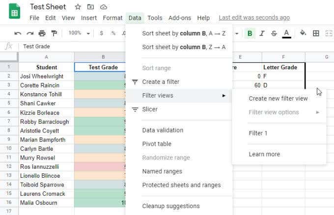 How to Sort or Filter by Color in Google Sheets image 3