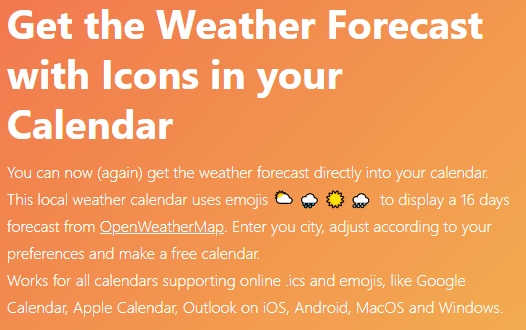 Weather Calendars You Can Subscribe to in Google Calendar image