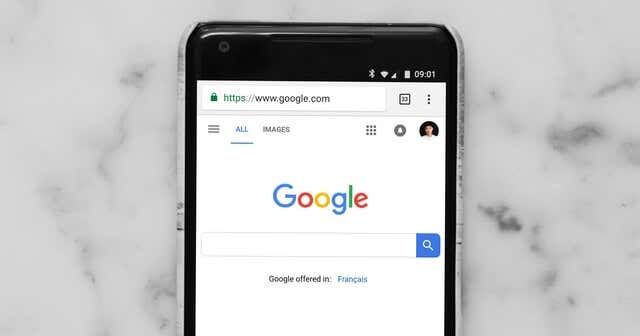 Google search bar on a smartphone