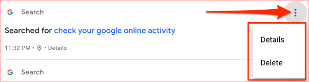 how to search and check your google online activity