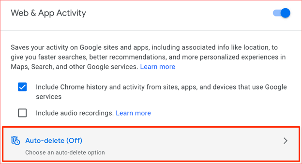 How to set up auto delete for Activity