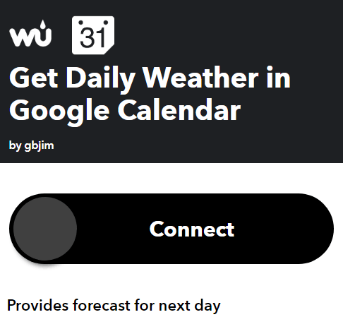 Connect Google Calendar to Weather Underground Using IFTTT image 3
