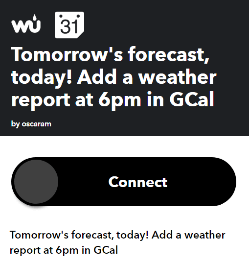 Connect Google Calendar to Weather Underground Using IFTTT image 5