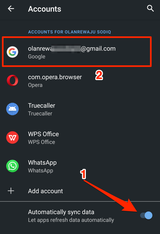 How do I enable Google Sync on my Android?