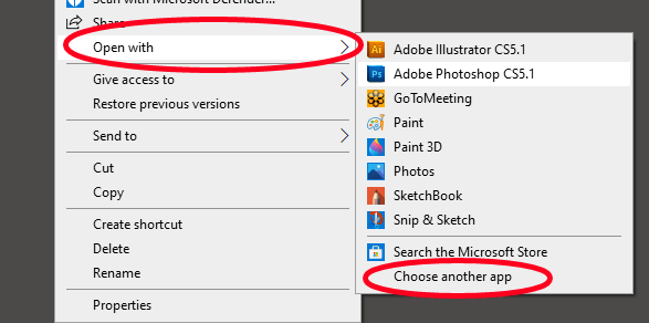 File Extensions Associations