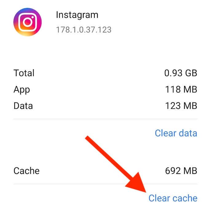 Clear Instagram’s Cache image