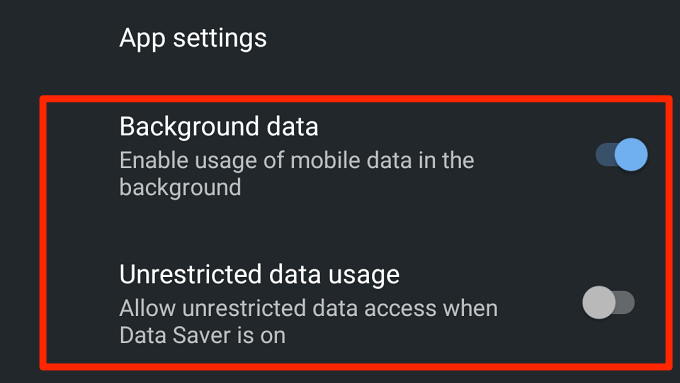 check your app settings