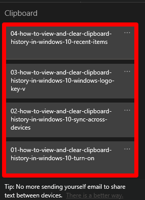 04 how to view and clear clipboard history in windows 10 recent items