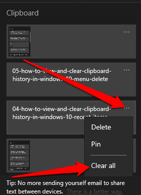 06 how to view and clear clipboard history in windows 10 clear all