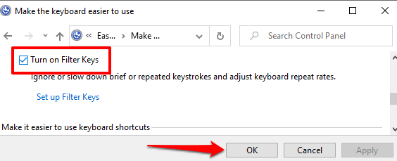 07 disable filter keys control panel