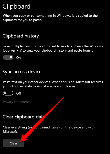 08 how to view and clear clipboard history in windows 10 clear clipboard data