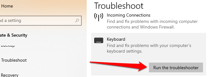 08 run windows keyboard troubleshooter
