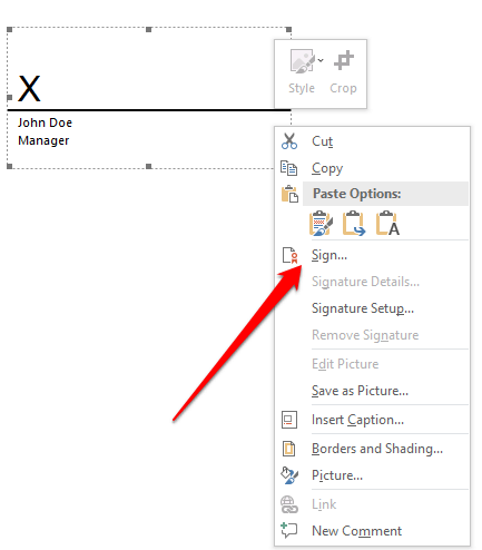 how to insert a signature in word mac 2011