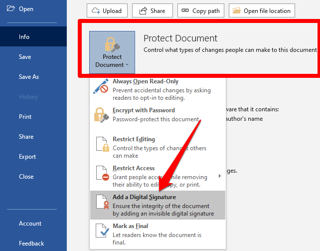 How To Insert A Signature In A Microsoft Word Document