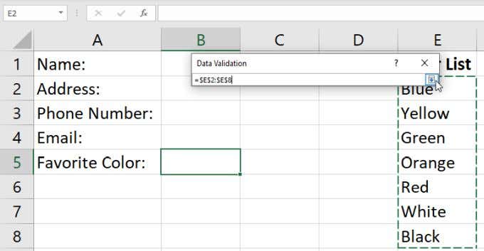 create a drop down list in excel