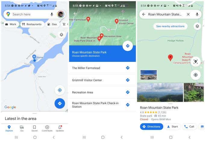 google maps app directions between two places in one time