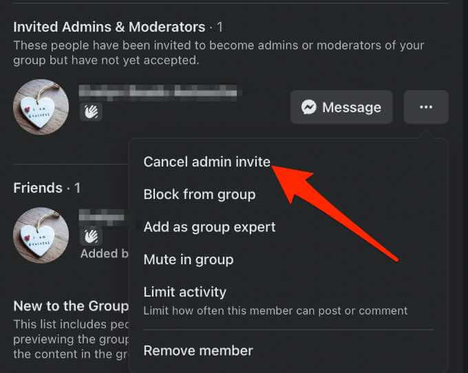 What happens when you remove someone as admin?