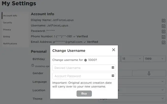 How to Change Your Username on Roblox