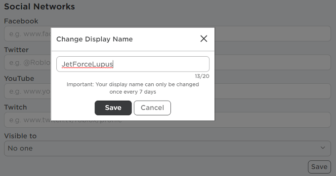Change Display Name on Roblox in 3 steps