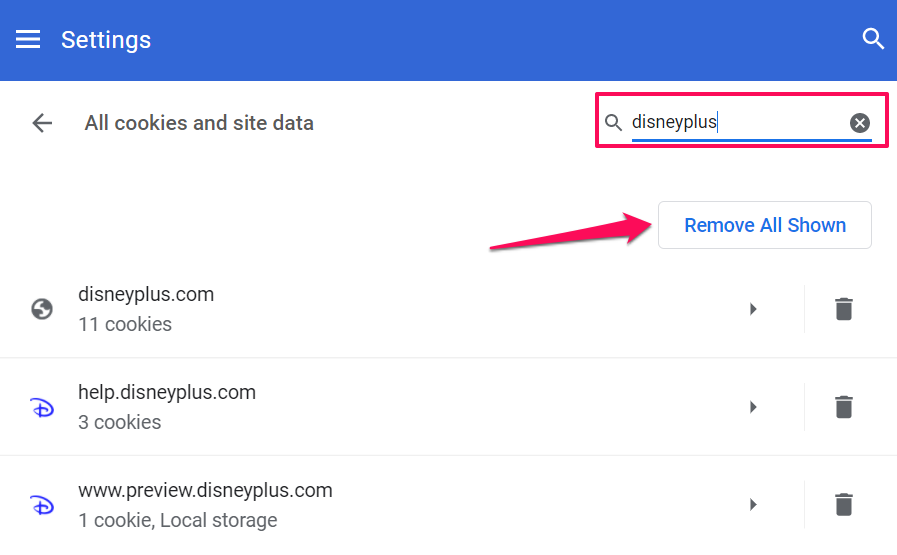 Clear Disney Plus Site Data image 5