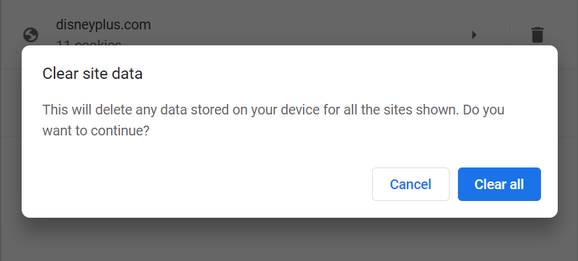Clear Disney Plus Site Data image 6