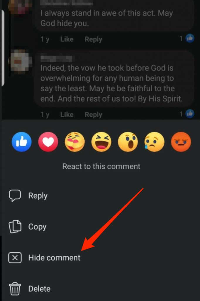How to Hide a Comment on Facebook image 3