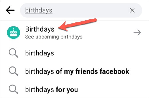 12 FB Mobile Birthdays Menu Search