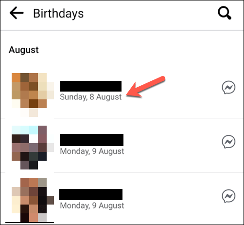 13 FB Mobile Birthdays Menu List