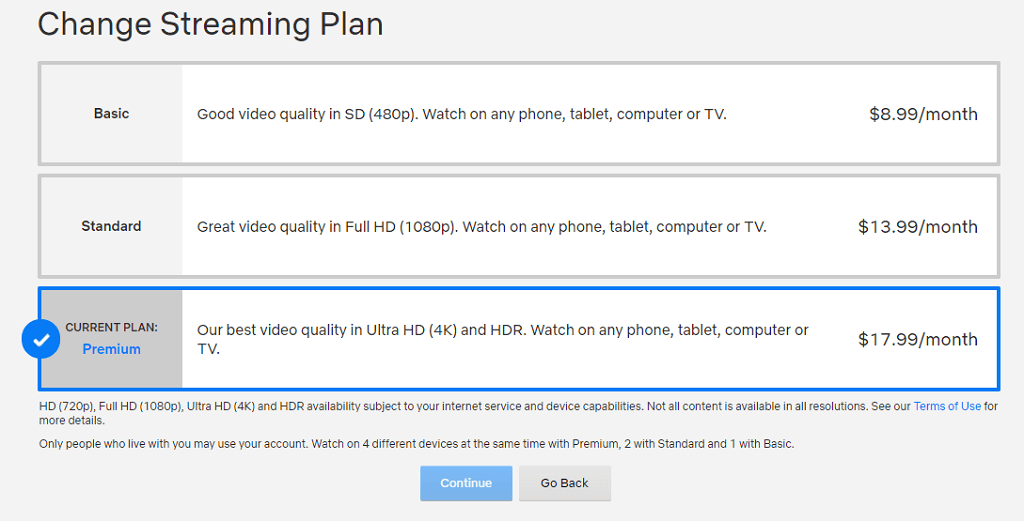 Cambiar plan netflix españa