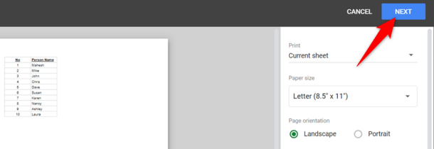 How to Set the Print Area in Google Sheets