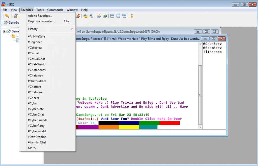 windows irc client inline images
