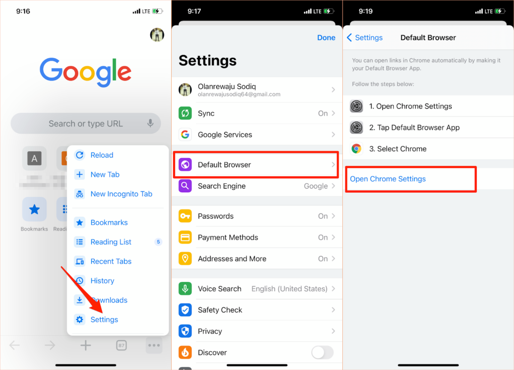 Change Default Browser on iPhone and iPad image 3