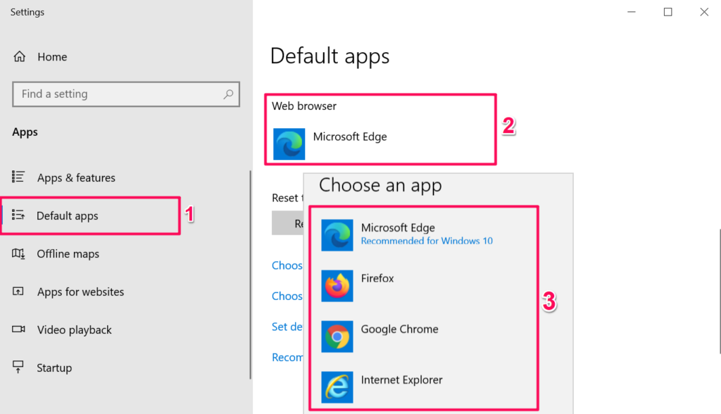 Change Default Browser in Windows image 2