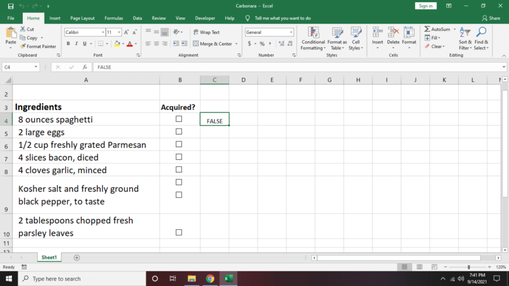 How to Link Cells in an Excel Checklist image 5