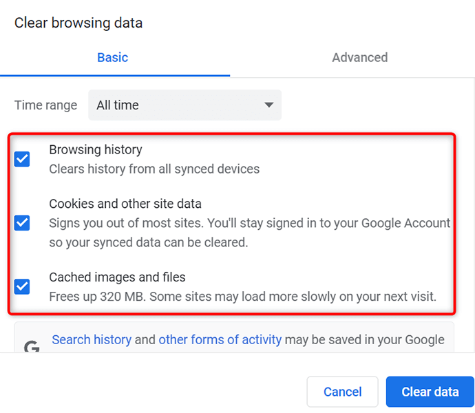 20 delete browser data
