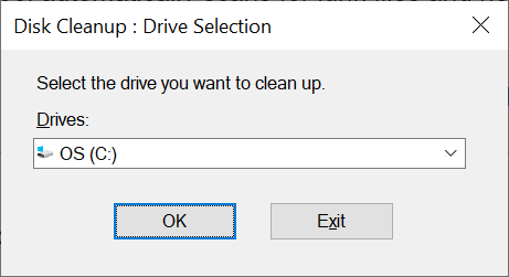 6 select disk to clean up