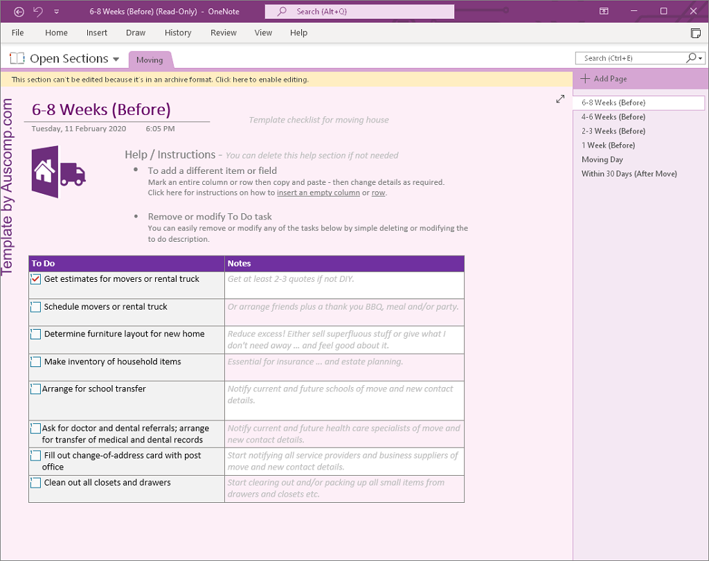 onenote notebook templates