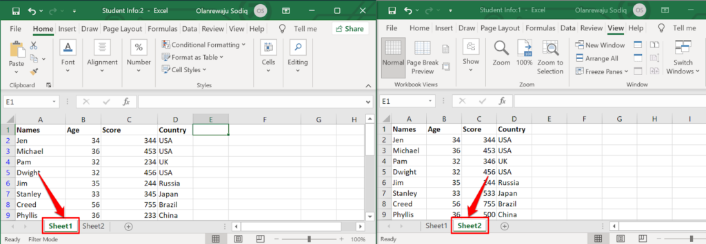 Comparing two spreadsheets in Excel