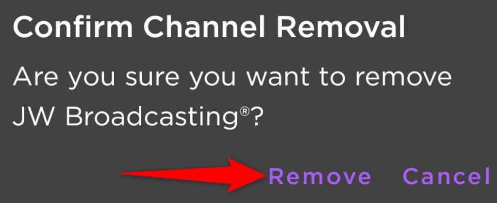 16 roku app channel removal prompt