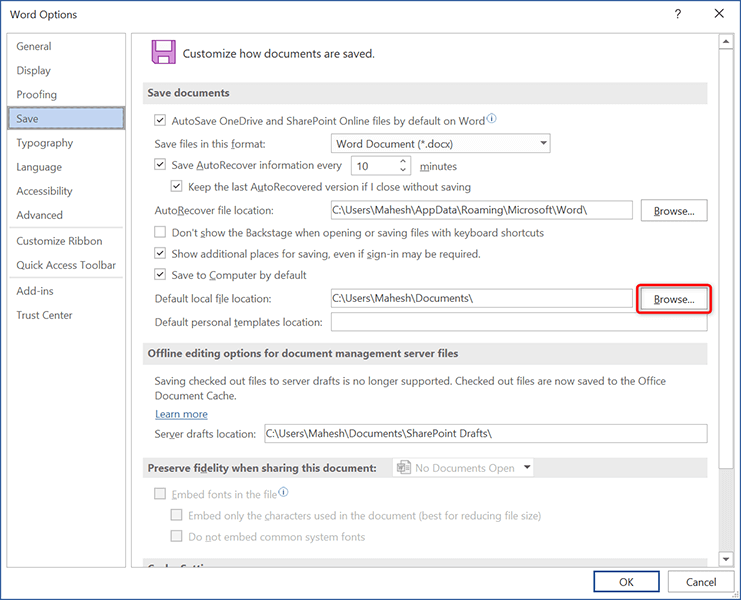 What format does Microsoft Word save documents in by default?