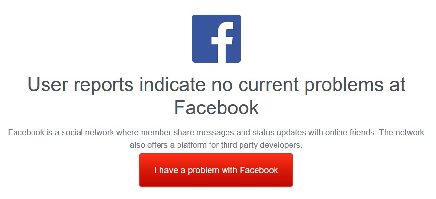Facebook down? Current problems and status.